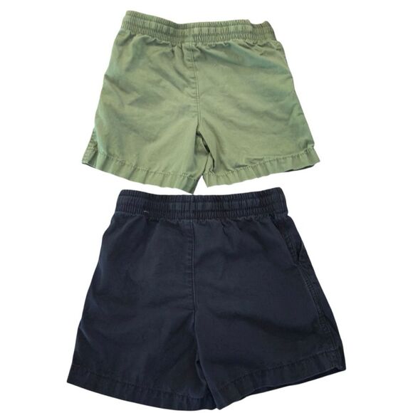 Baby Gap Boys Kids Pair of 2 Poplin Pull-On Green Blue Cotton Shorts. 5. 5T. - Picture 3 of 8
